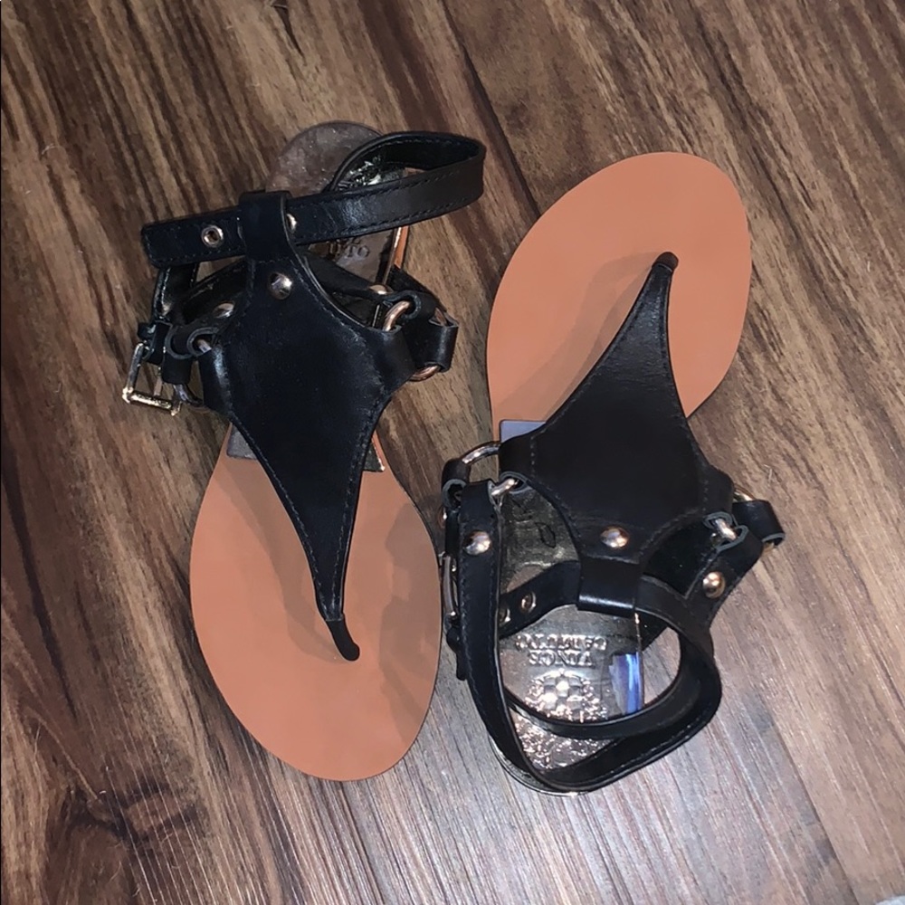 Vince camuto black leather sandals 6.5